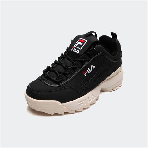 tenis fila disruptor preto sola bege é masculino